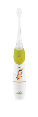 ETA Toothbrush | Sonetic ETA071090040 | Battery operated | For kids | Number of brush heads included 2 | Number of teeth brushing modes 1 | Green / White
