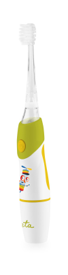ETA Toothbrush | Sonetic ETA071090040 | Battery operated | For kids | Number of brush heads included 2 | Number of teeth brushing modes 1 | Green / White