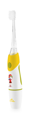 ETA Toothbrush | Sonetic ETA071090050 | Battery operated | For kids | Number of brush heads included 2 | Number of teeth brushing modes 1 | Yellow / White