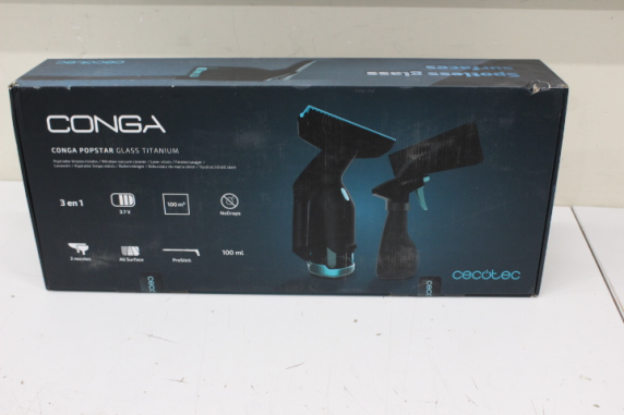 SALE OUT. Cecotec Conga Popstar Glass Titanium Window vacuum cleaner | Cecotec Window Vacuum Cleaner | Conga Popstar Glass Titanium | Cordless | Black | DAMAGED PACKAGING, UNPACKED