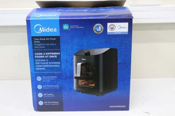 SALE OUT. Midea MAD1100DADK Air fryer digital,Two-zone cavity, 6.4L + 4.4L | Midea Two Zone Airfryer | MAD1100DADK | Power 1850 W | Capacity 4.4 / 6.4 L | Rapid Air technology | Black | USED, DIRTY, SCRATCHED ON TOP