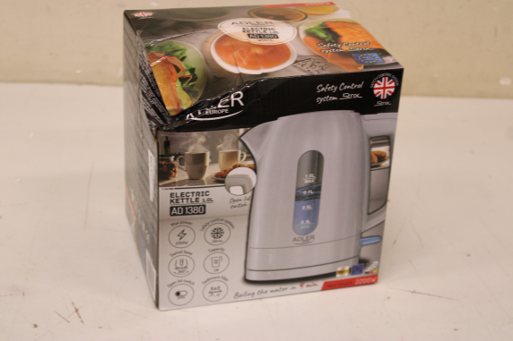SALE OUT. Adler AD 1380w Electric kettle, Plastic, 1 L, White | Adler Kettle | AD 1380w | Electric | 2200 W | 1 L | Polypropylene | 360° rotational base | White | DAMAGED PACKAGING