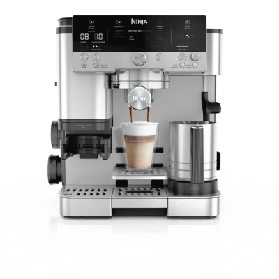 NINJA Espresso Coffee Maker | ES601EU Luxe Café Premier | Pump pressure 11 bar | Built-in milk frother | Ground | 1650 W | Black / Stainless Steel