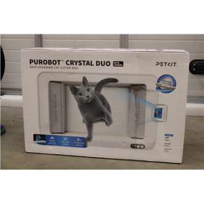 РАСПРОДАЖА. PETKIT Purobot Crystal Duo with Camera Self-Cleaning Cat Litter Box  |  White  |  DAMAGED PACKAGING
