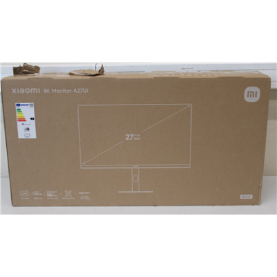Xiaomi IZPĀRDOŠANA.  |  4K Monitor A27Ui EU  |  27 "  |  IPS  |  UHD  |  16:9  |  60 Hz  |  6 ms  |  3840 x 2160 pixels  |  360 cd / m²  |  HDMI ports quantity 2  |  Warranty 24 month(s)  |  DAMAGED PACKAGING, DAMAGED PACKAGING FOAMS