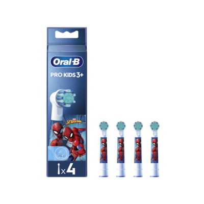 Oral-B Replacement Toothbrush Heads  |  EB10 4 refill Spiderman  |  Heads  |  For kids  |  Number of brush heads included 4