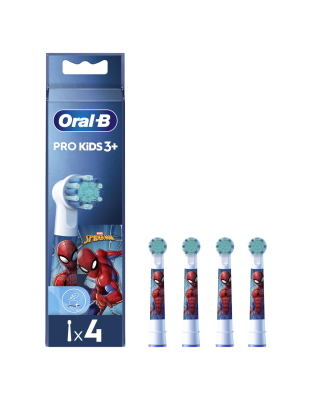 Oral-B Replacement Toothbrush Heads  |  EB10 4 refill Spiderman  |  Heads  |  For kids  |  Number of brush heads included 4