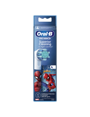 Oral-B Replacement Toothbrush Heads  |  EB10 4 refill Spiderman  |  Heads  |  For kids  |  Number of brush heads included 4