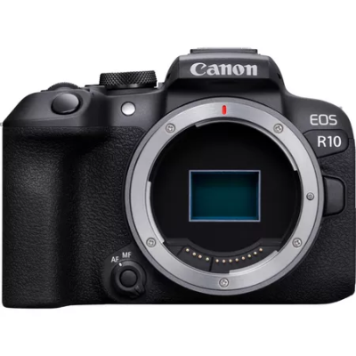 Canon  |  D.CAM EOS R10 Mirrorless Camera Body  |  Megapixel 24.2 MP  |  Image stabilizer  |  ISO sensitivity (max) 32000  |  Wi-Fi  |  Video recording  |  Manual  |  CMOS  |  Black