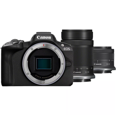 Canon  |  EOS R50 + RF-S 18-45mm F4.5-6.3 IS STM + RF-S 55-210mm F5-7.1 IS STM (SIP)  |  Megapixel 24.2 MP  |  Image stabilizer  |  ISO sensitivity (max) 32000  |  Display diagonal 2.95 "  |  Wi-Fi  |  Video recording  |  Automatic, manual  |  CMOS  |  Bl