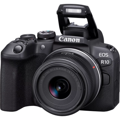 Canon  |  D.CAM EOS R10 RF-S 18-45 IS STM EU26  |  Megapixel 24.2 MP  |  Image stabilizer  |  ISO sensitivity (max) 32000  |  Wi-Fi  |  Video recording  |  Manual  |  CMOS  |  Black