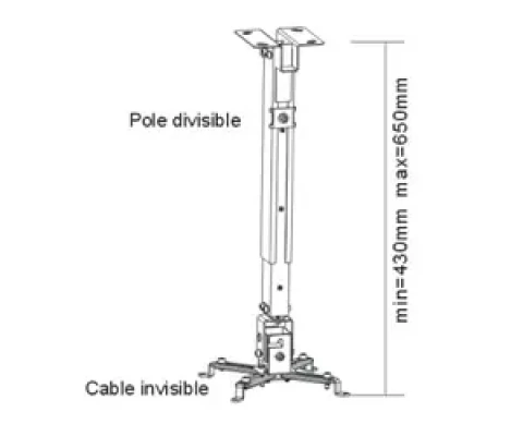 Sunne  |  Projector Ceiling mount  |  Tilt, Swivel  |  Maximum weight (capacity) 20 kg  |  Black