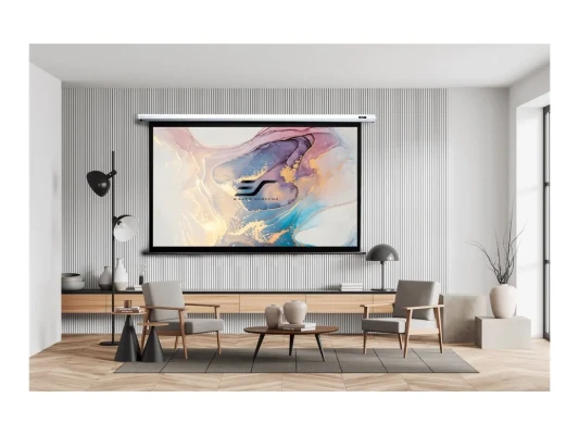 Elite Screens  |  Spectrum Series  |  Electric125XH  |  Diagonal 125 "  |  16:9  |  Viewable screen width (W) 277 cm  |  White