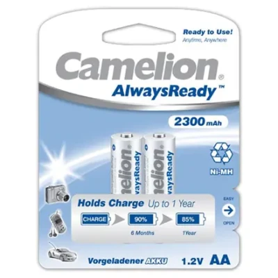 Camelion  |  AA / HR6  |  2300 mAh  |  AlwaysReady Rechargeable Batteries Ni-MH  |  2 pc(s)