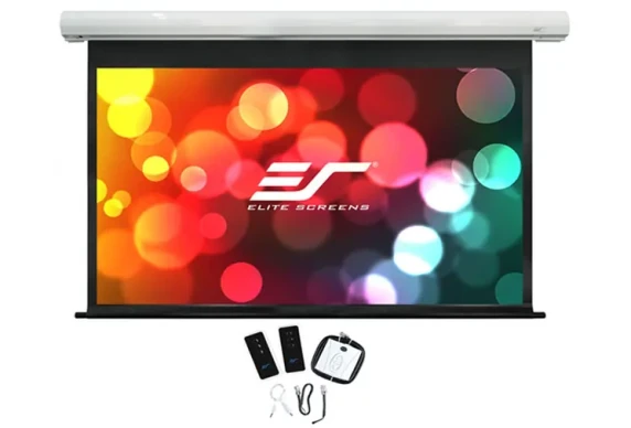 Elite Screens  |  Saker Series  |  SK110XHW-E12  |  Diagonal 110 "  |  16:10  |  Viewable screen width (W) 244 cm  |  White