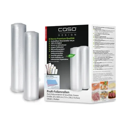Caso  |  Foil rolls  |  01221  |  2 units  |  Dimensions (W x L) 20 x 600 cm  |  Ribbed