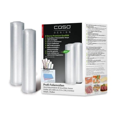 Caso  |  Foil rolls  |  01221  |  2 units  |  Dimensions (W x L) 20 x 600 cm  |  Ribbed