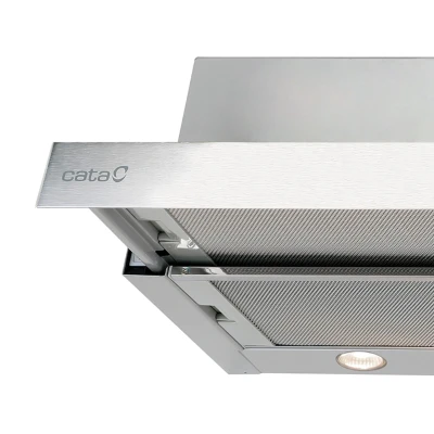 CATA  |  Hood  |  TF 2003 Duralum 600  |  Telescopic  |  Energy efficiency class C  |  Width 60 cm  |  390 m³ / h  |  Mechanical control  |  LED  |  Stainless steel