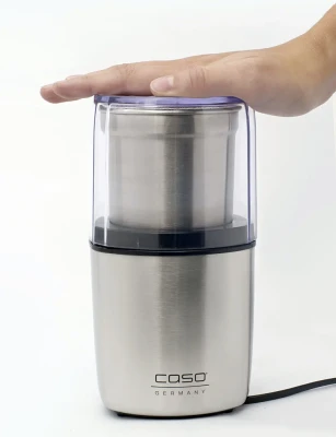 Caso  |  Electric coffee grinder  |  1830  |  200 W W  |  Lid safety switch  |  Number of cups 8 pc(s)  |  Stainless steel