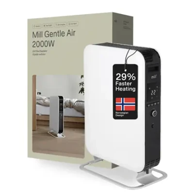 Mill  |  Heater  |  AB-H2000DN  |  Oil Filled Radiator  |  2000 W  |  Number of power levels 3  |  Suitable for rooms up to 24-34 m³  |  White