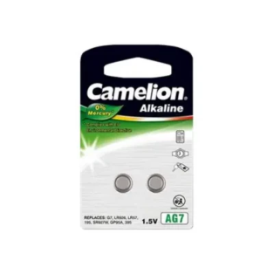 Camelion  |  AG7 / LR57 / LR926 / 395  |  Alkaline pogu baterija  |  2 gab.