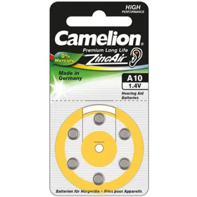 Camelion  |  A10 / DA10 / ZL10  |  Zinc air cells  |  6 pc(s)