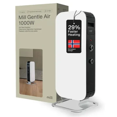 Mill  |  Heater  |  AB-H1000MEC  |  Oil Filled Radiator  |  1000 W  |  Number of power levels 3  |  Suitable for rooms up to 12-16 m²  |  White