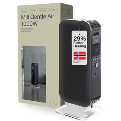 Mill  |  Sildītājs  |  AB-H1000DN  |  Eļļas piepildīts radiator  |  1000 W  |  Jaudas līmeņu skaits 3  |  Piemērots telpām līdz 12-16 m²  |  Melns