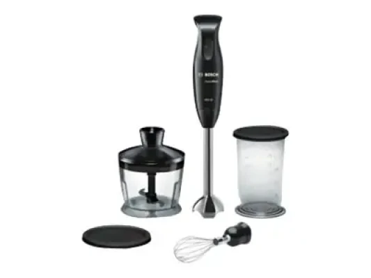 Bosch  |  Blender  |  CleverMixx MSM2650B  |  Hand Blender  |  600 W  |  Jar material Plastic  |  Chopper  |  Mini chopper  |  Black