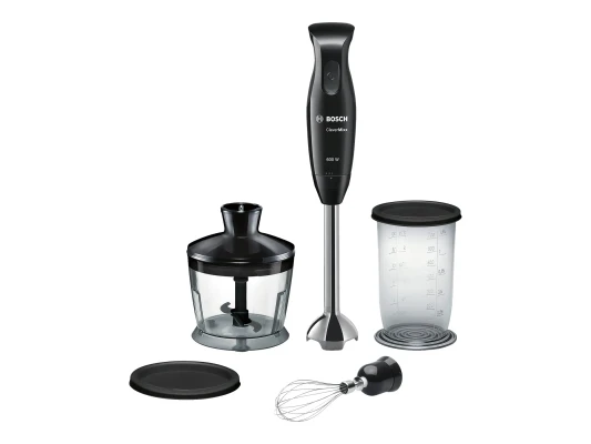 Bosch  |  Blender  |  CleverMixx MSM2650B  |  Hand Blender  |  600 W  |  Jar material Plastic  |  Chopper  |  Mini chopper  |  Black