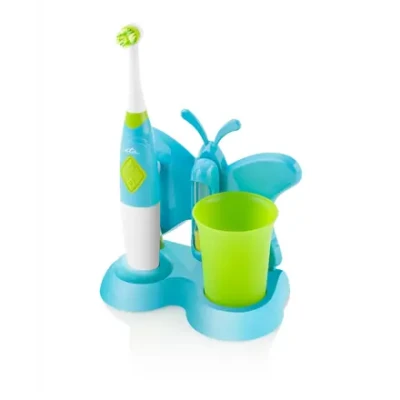 ETA  |  Toothbrush with water cup and holder  |  Sonetic ETA129490080  |  Battery operated  |  For kids  |  Number of brush heads included 2  |  Number of teeth brushing modes 2  |  Blue