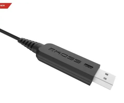 Koss  |  Austiņas  |  CS195 USB  |  Vadu  |  Uz ausīm  |  Mikrofons  |  Melns