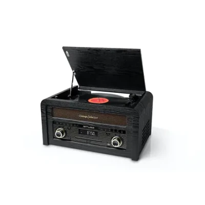Muse  |  Turntable micro system  |  MT-115W  |  USB port  |  AUX in  |  CD player  |  FM radio  |  Wireless connection