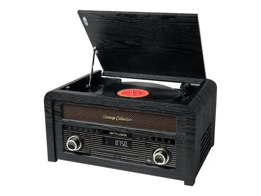 Muse  |  Turntable micro system  |  MT-115W  |  USB port  |  AUX in  |  CD player  |  FM radio  |  Wireless connection