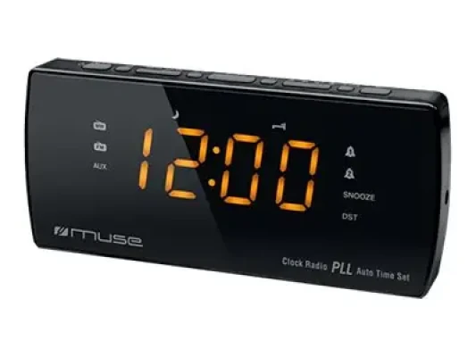 Muse  |  Dual Alarm Clock radio PLL  |  M-185CR  |  AUX in  |  Black