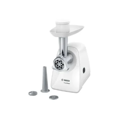 Bosch  |  Meat mincer SmartPower  |  MFW2510W  |  White  |  350 W  |  Number of speeds 1  |  2 Discs: 3.8 and 8 mm; Sausage filler accessory.