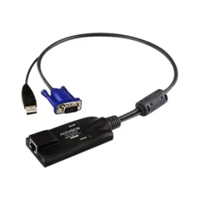 Aten  |  USB VGA KVM Adapter  |  1 x RJ-45 Female, 1 x USB Male, 1 x HDB-15 Male