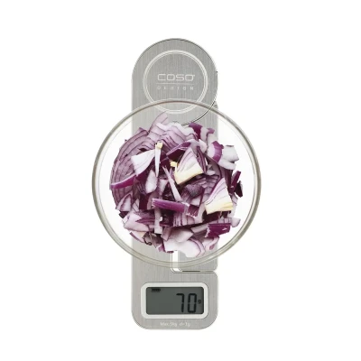 Caso  |  Scales  |  KitchenEcostyle  |  Maximum weight (capacity) 5 kg  |  Graduation 1 g  |  Display type LCD  |  Stainless steel