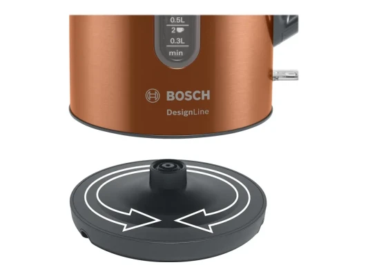 Bosch  |  Kettle  |  TWK4P439  |  Electric  |  2400 W  |  1.7 L  |  Stainless steel  |  360° rotational base  |  Copper