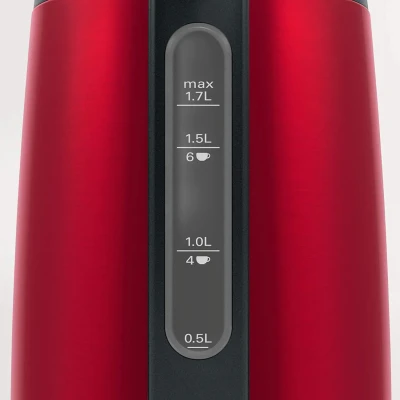 Bosch  |  Kettle  |  DesignLine TWK3P424  |  Electric  |  2400 W  |  1.7 L  |  Stainless steel  |  360° rotational base  |  Red