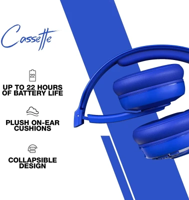 Skullcandy  |  Беспроводные наушники  |  Cassette  |  Беспроводные / проводные  |  Овер-Эар  |  Микрофон  |  Беспроводные  |  Синий