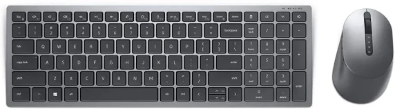 Dell  |  Клавиатура и Мышь  |  KM7120W  |  Набор клавиатуры и мыши  |  Беспроводной  |  Входят батареи  |  EN / LT  |  Bluetooth  |  Титан Серый  |  Беспроводное соединение