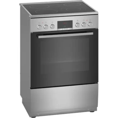 Bosch  |  Cooker  |  HKR39A250U  |  Hob type Vitroceramic  |  Oven type Electric  |  Stainless steel  |  Width 60 cm  |  Electronic ignition  |  Grilling  |  LED  |  Depth 60 cm  |  66 L