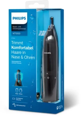 Philips  |  Nose and Ear Trimmer  |  NT1650 / 16  |  Nose Hair Trimmer  |  Wet & Dry  |  Black