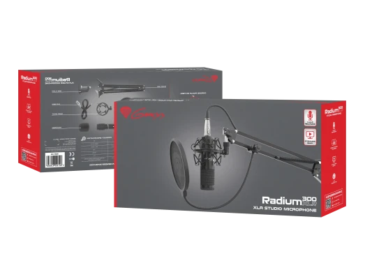 Genesis  |  Gaming Microphone  |  Radium 300  |  Black  |  Wired