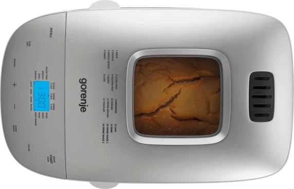 Gorenje  |  Bread maker  |  BM1600WG  |  Power 850 W  |  Number of programs 16  |  Display LCD  |  White / Silver