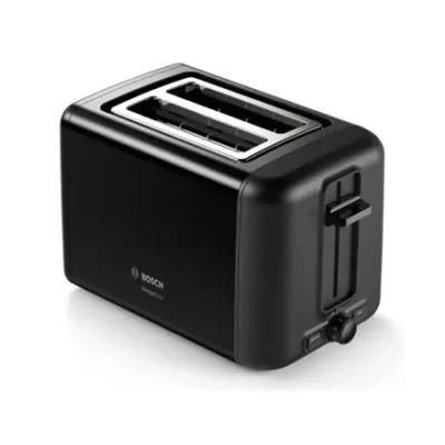 Bosch  |  DesignLine Toaster  |  TAT3P423  |  Power 970 W  |  Number of slots 2  |  Housing material Stainless steel  |  Black