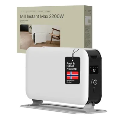 Mill  |  Sildītājs  |  CO2200LEDMAX  |  Konvekcijas sildītājs  |  2200 W  |  Jauda līmeņu skaits 3  |  Piemērots telpām līdz 5-30 m²  |  Balts