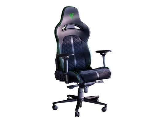 Razer Enki Gaming Chair with Enchanced Customization, Black / Green  |  Razer Ergonomic Gaming Chair Enki EPU Synthetic Leather; Steel; Aluminium  |  Black / Green