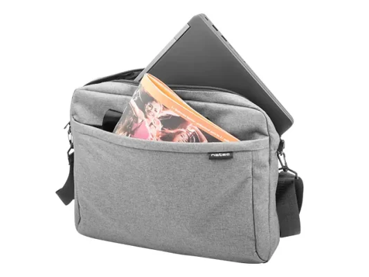 Natec Laptop Bag, Mustela, 15.6", Grey  |  Natec  |  Mustela  |  Fits up to size 15.6 "  |  Toploading laptop case  |  Grey  |  Shoulder strap